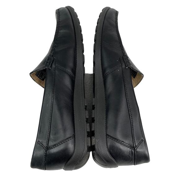 Ecco Moc Dip Classic Driving Loafers Shoes Black 41 7 Slip On - Picture 3 of 10